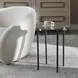 Alden Dark Bronze and Antique Brass Round Glass Top Accent Table