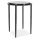 Alden Dark Bronze and Antique Brass Round Glass Top Accent Table