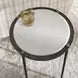 Arlington White and Dark Bronze Round Marble Top Accent Table