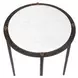 Arlington White and Dark Bronze Round Marble Top Accent Table