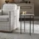 Arlington White and Dark Bronze Round Marble Top Accent Table