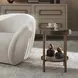 Belmont Antique Brass and Dark Brown Round Marble Top Accent Table