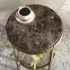 Belmont Antique Brass and Dark Brown Round Marble Top Accent Table