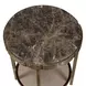 Belmont Antique Brass and Dark Brown Round Marble Top Accent Table