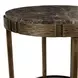 Belmont Antique Brass and Dark Brown Round Marble Top Accent Table