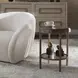 Belmont Antique Brass and Dark Brown Round Marble Top Accent Table