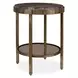 Belmont Antique Brass and Dark Brown Round Marble Top Accent Table