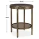 Belmont Antique Brass and Dark Brown Round Marble Top Accent Table