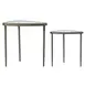 Millar Antique Brass Triangular Glass Top Nesting Table Set of 2