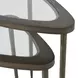 Millar Antique Brass Triangular Glass Top Nesting Table Set of 2