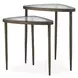 Millar Antique Brass Triangular Glass Top Nesting Table Set of 2