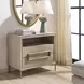 Alden Light Oak and Brushed Brass Rectangular Side Table