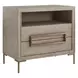 Alden Light Oak and Brushed Brass Rectangular Side Table