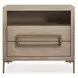 Alden Light Oak and Brushed Brass Rectangular Side Table