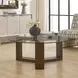 Fairmont Brown Round Glass Top Coffee Table