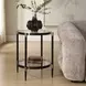 Somerset Black and Gold Round Glass Top Side Table