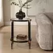Somerset Black and Gold Round Glass Top Side Table