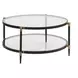 Somerset Black and Gold Round Glass Top Coffee Table