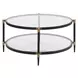 Somerset Black and Gold Round Glass Top Coffee Table