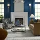 Somerset Black and Gold Round Glass Top Coffee Table