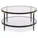 Somerset Black and Gold Round Glass Top Coffee Table