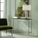 Hamilton Antique Brass Rectangular Glass Top Console Table