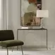 Hamilton Antique Brass Rectangular Glass Top Console Table