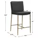 Arlington Charcoal Gray Leather Upholstered Counter Height Stool