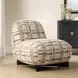 Evans Mocha and Caramel Upholstered Armless Accent Chair