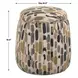 Hamilton White and Gray Upholstered Round Storage Ottoman