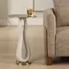 Arlington Brass and White Round Accent Table