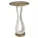 Arlington Brass and White Round Accent Table