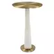 Arlington Brass and White Round Accent Table