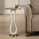 Arlington Brass and White Round Accent Table