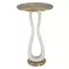 Arlington Brass and White Round Accent Table