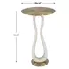 Arlington Brass and White Round Accent Table