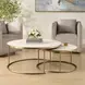 Aragon Brass and White Round Nesting Coffee Table Set of 2