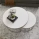 Aragon Brass and White Round Nesting Coffee Table Set of 2