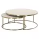 Aragon Brass and White Round Nesting Coffee Table Set of 2