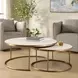 Aragon Brass and White Round Nesting Coffee Table Set of 2