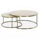 Aragon Brass and White Round Nesting Coffee Table Set of 2