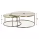 Aragon Brass and White Round Nesting Coffee Table Set of 2