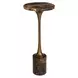 Karnes Black and Bronze Round Marble Top Drink Table