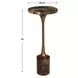 Karnes Black and Bronze Round Marble Top Drink Table