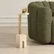 Hamilton Beige and Brass Oval Travertine Top Accent Table