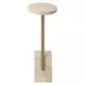 Hamilton Beige and Brass Oval Travertine Top Accent Table