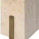 Hamilton Beige and Brass Oval Travertine Top Accent Table