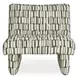 Alden Moss and Off White Upholstered Armless Accent Chair