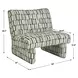 Alden Moss and Off White Upholstered Armless Accent Chair