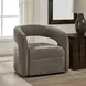 Arlington Taupe Upholstered Swivel Barrel Chair